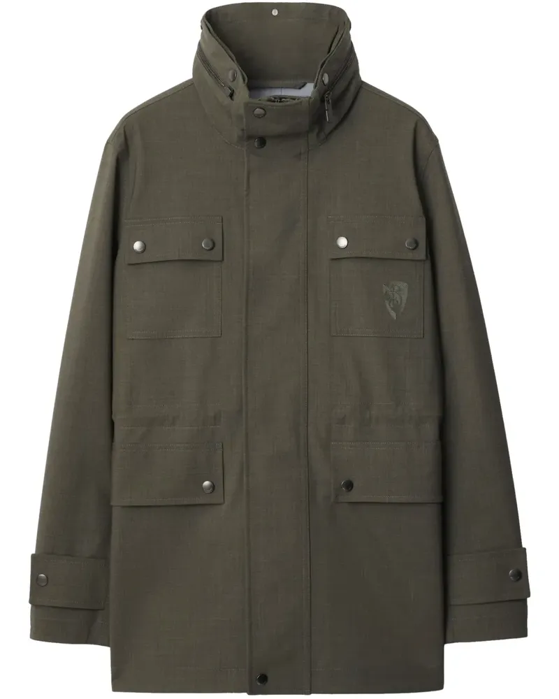 Burberry Jacke mit B Shield-Stickerei - Grün Grün