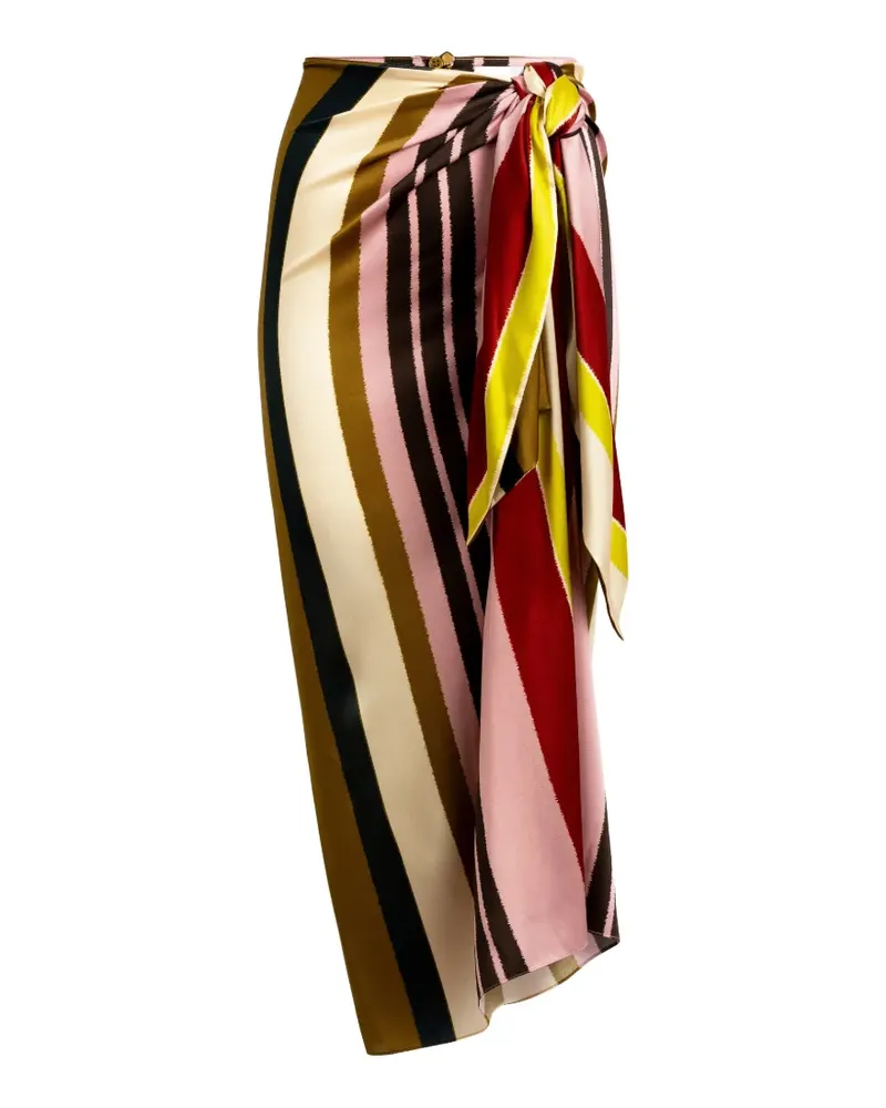 Silvia Tcherassi Viveka striped wrap midi skirt - Rosa Rosa