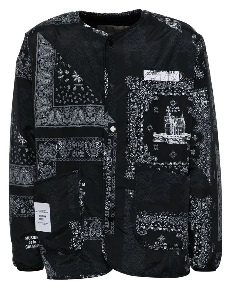 Musium Div. Jacke mit Logo-Patch - Schwarz Schwarz