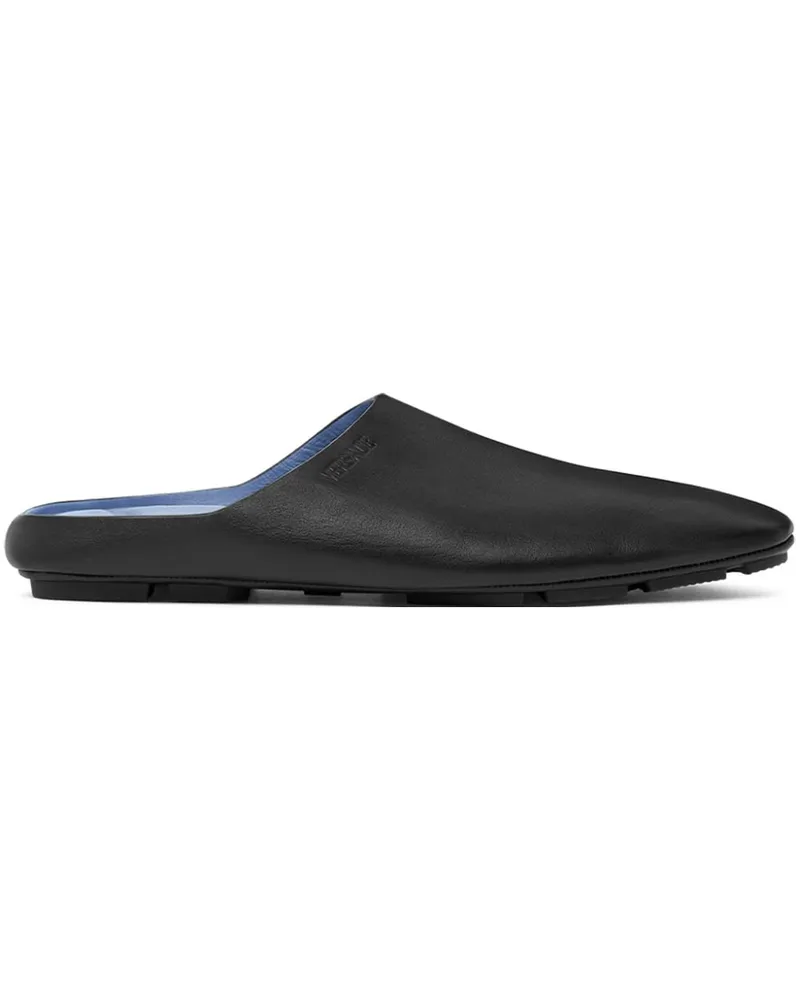 Versace Villa Slipper aus Leder - Schwarz Schwarz