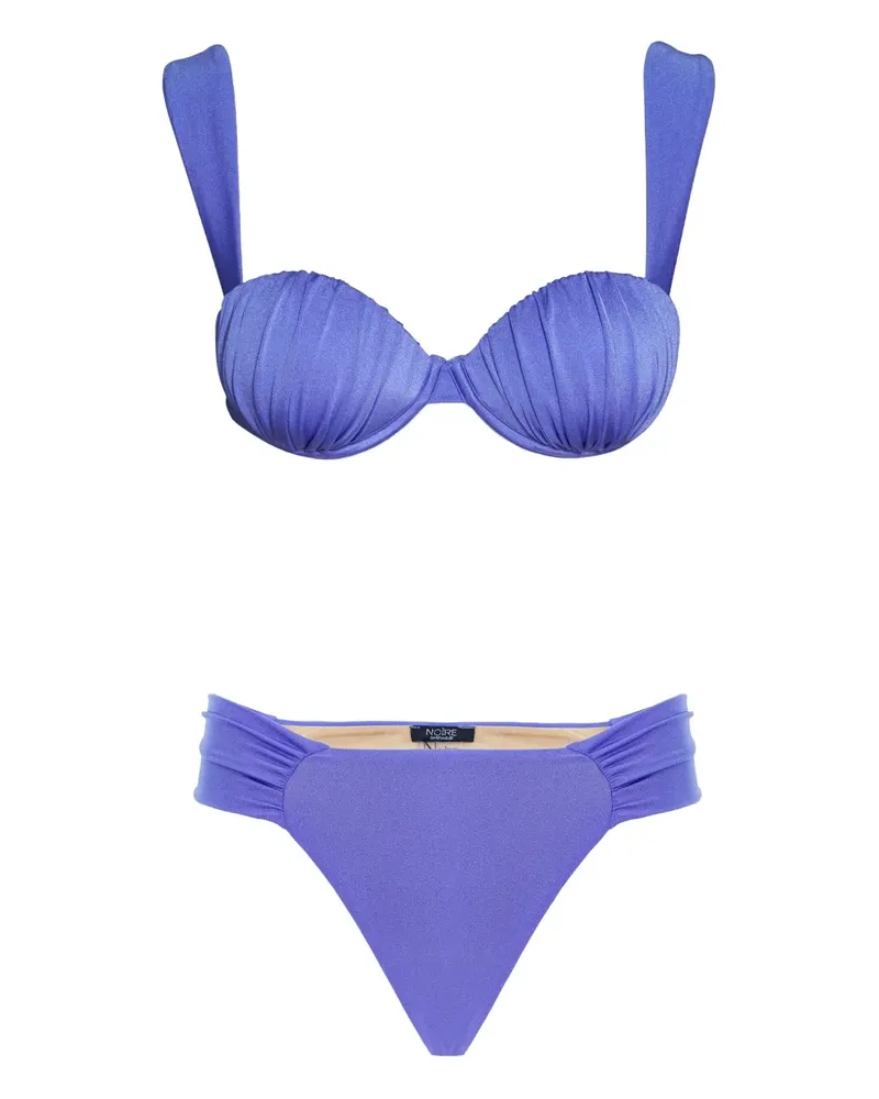 Noire Swimwear Geraffter Balconette-Bikini - Violett Violett