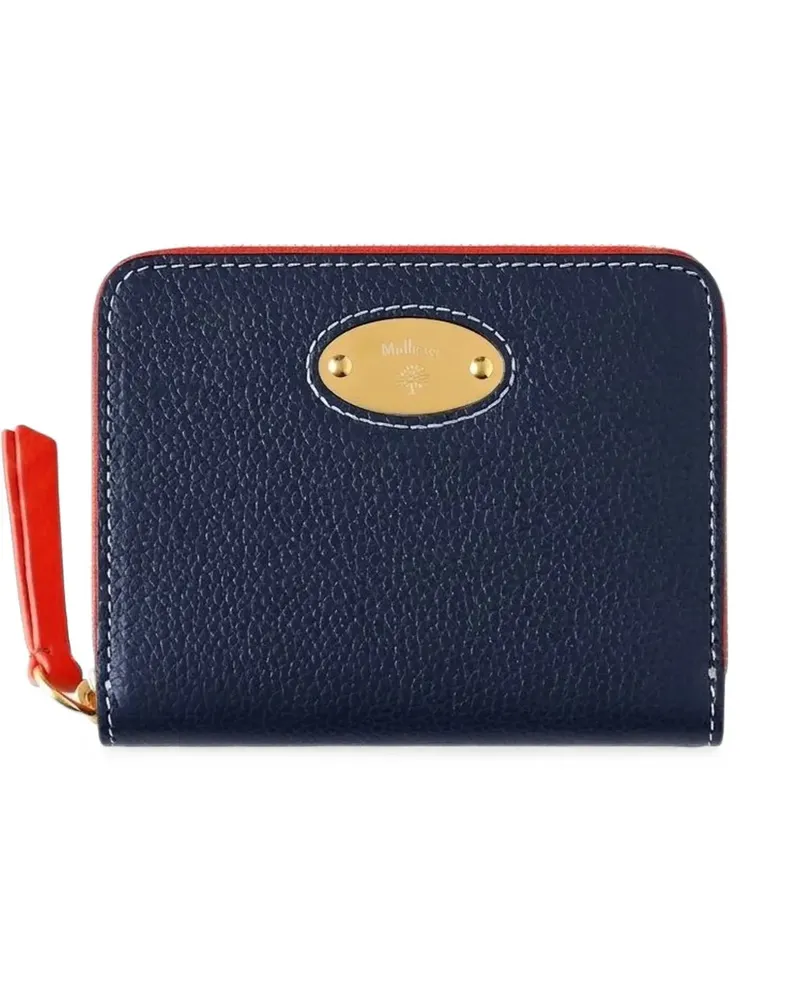 Mulberry logo-plaque grained leather purse - Blau Blau