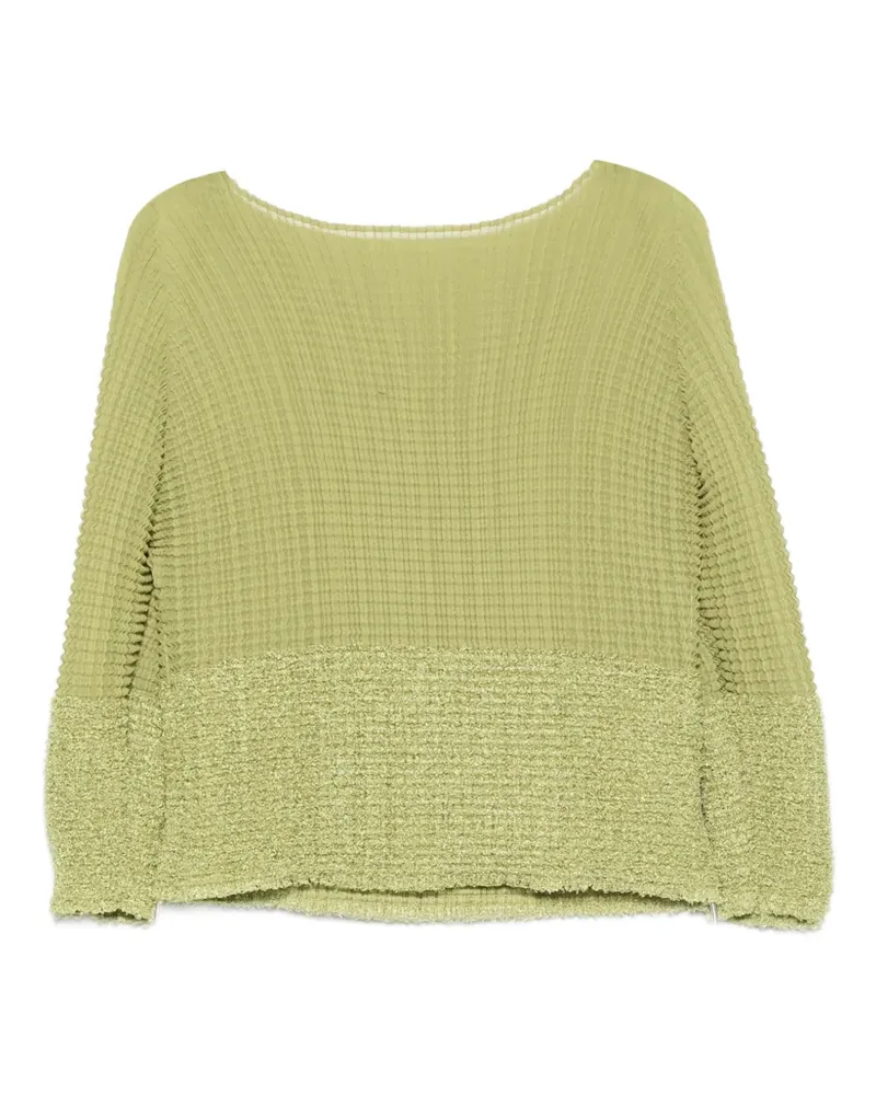 Issey Miyake Oberteil mit Plissee-Effekt - Grün Grün