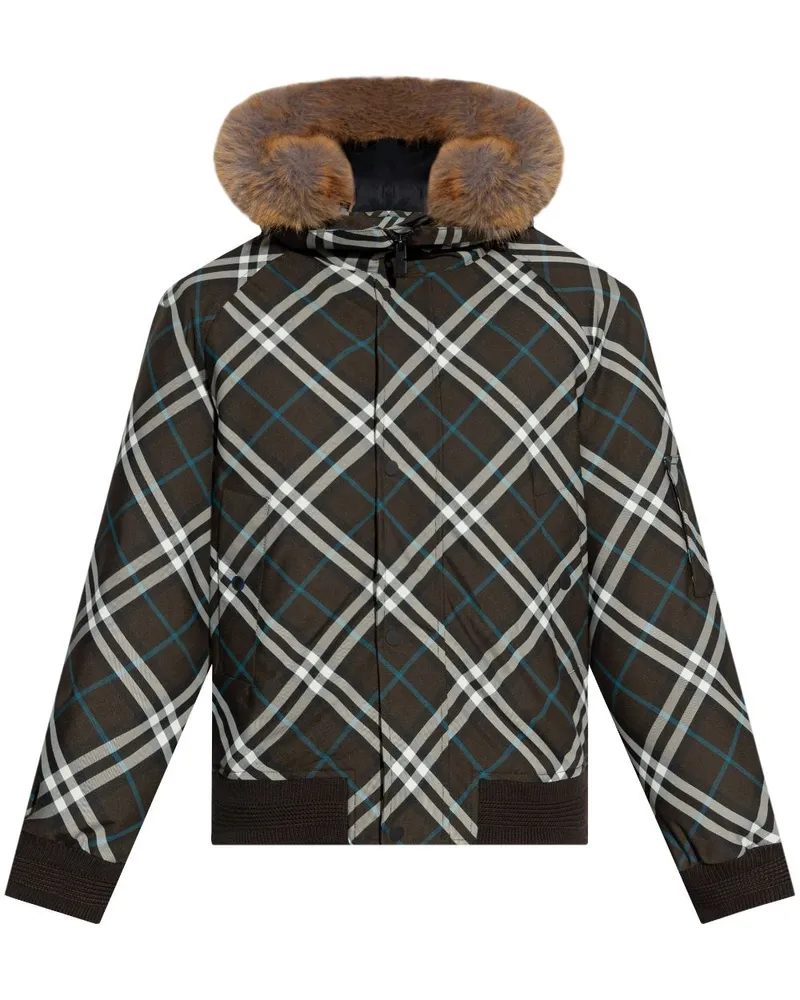 Burberry Gefütterte Jacke mit Karomuster - Braun Braun