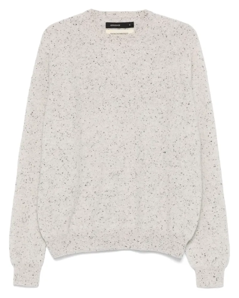 Frenckenberger Melierter Strickpullover - Grau Grau