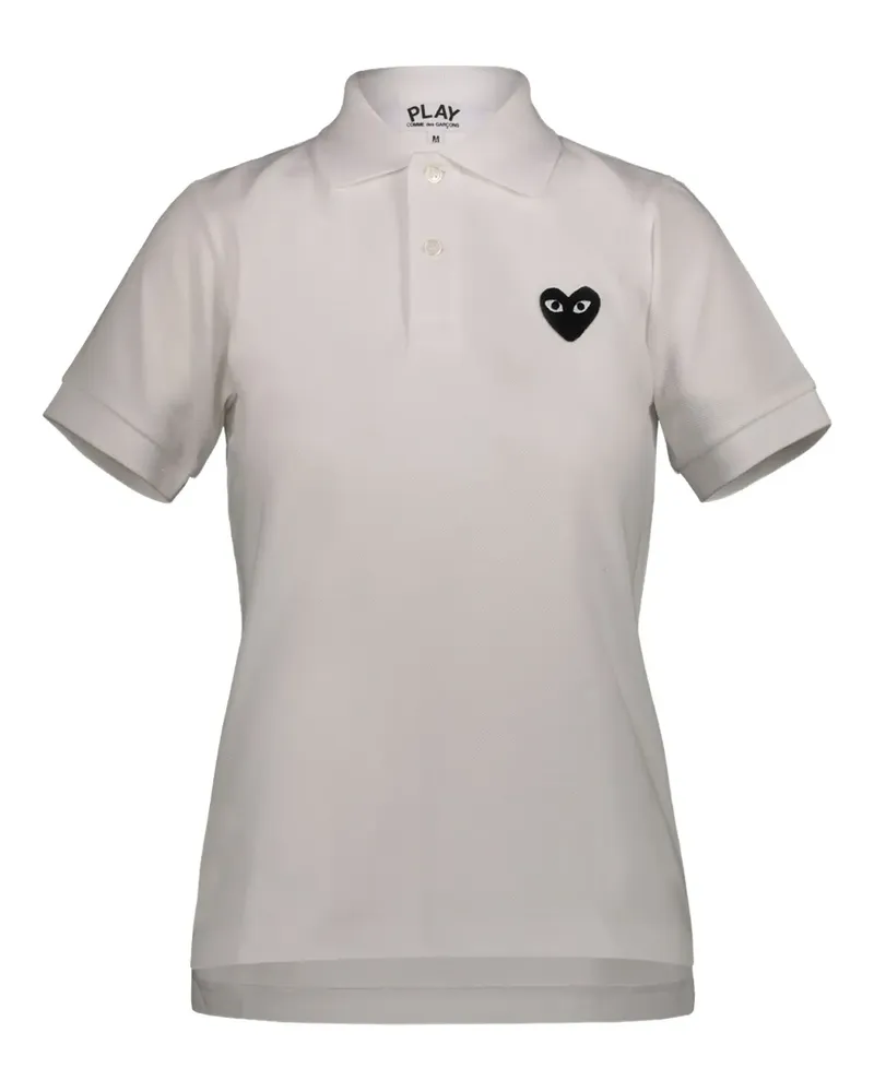 Comme des Garçons Poloshirt mit Herzstickerei - Weiß Weiß