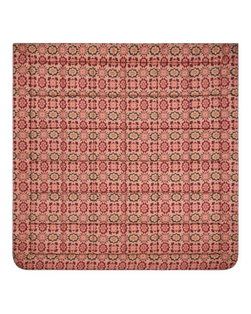 Etro mosaic-motif quilted cushion - Rot Rot