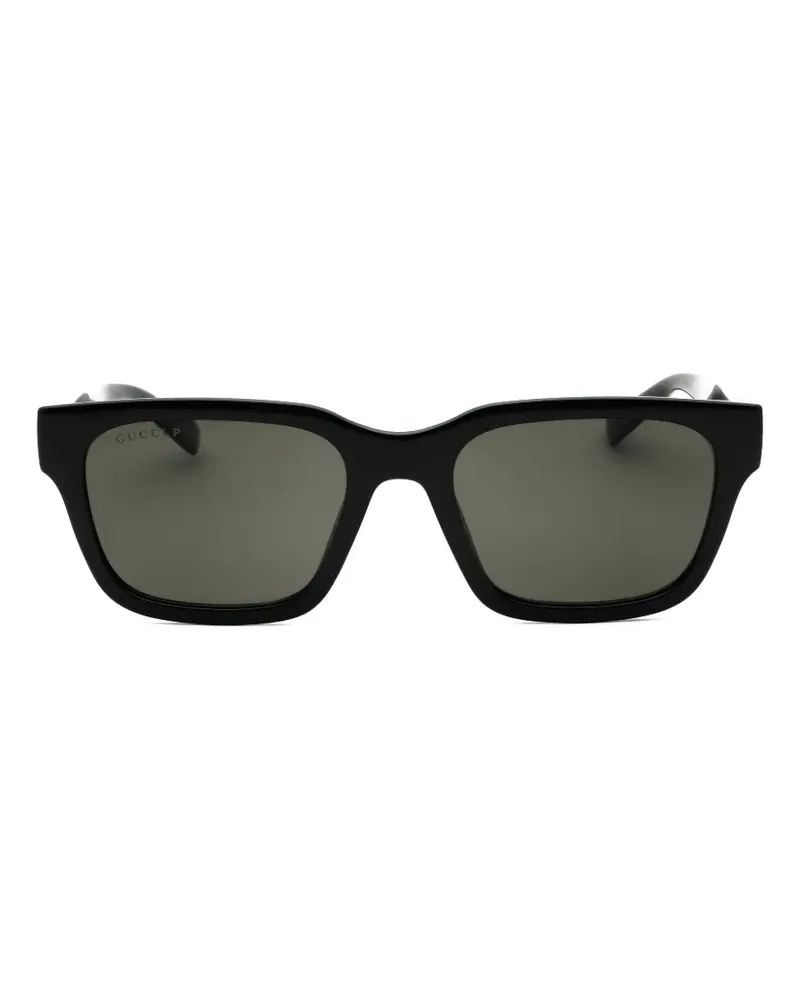 Gucci Sonnenbrille mit eckigem Gestell - Schwarz Schwarz