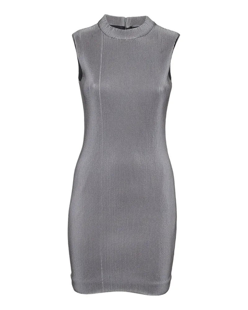 Neil Barrett textured-jersey striped mini dress - Grau Grau