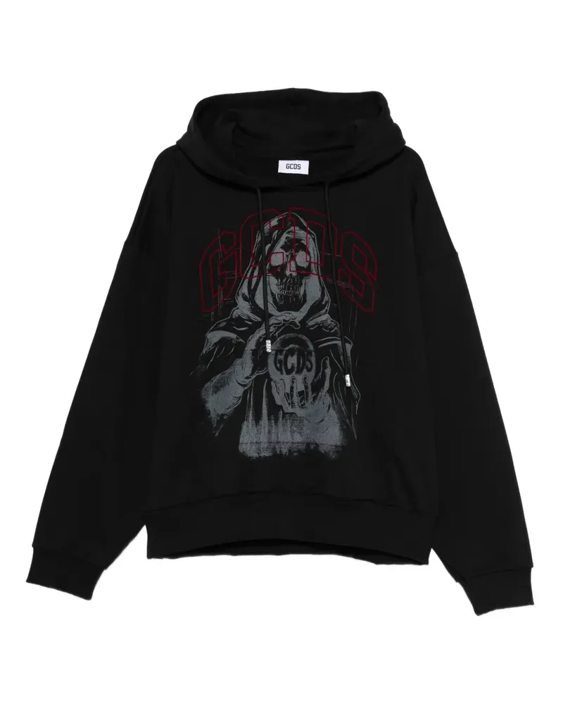 GCDS Hoodie mit grafischem Print - Schwarz Schwarz