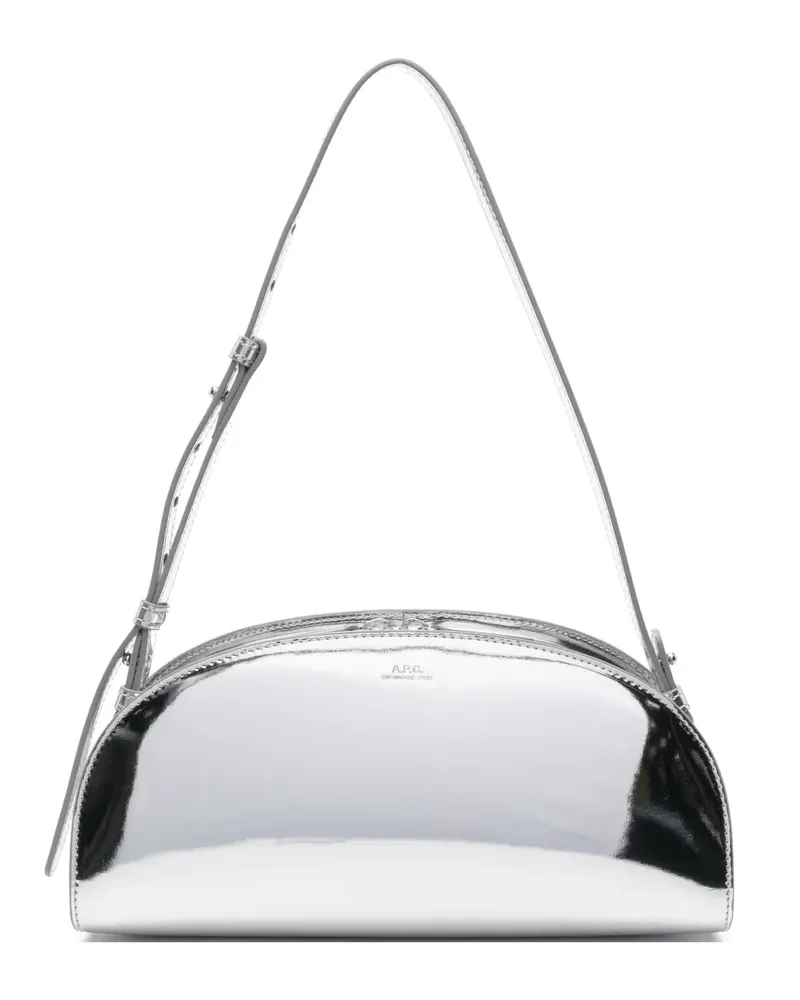 A.P.C. Demi-Lune Schultertasche mit Reißverschluss - Silber Silber