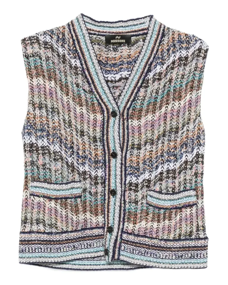 Missoni Weste mit Zickzackmuster - Blau Blau