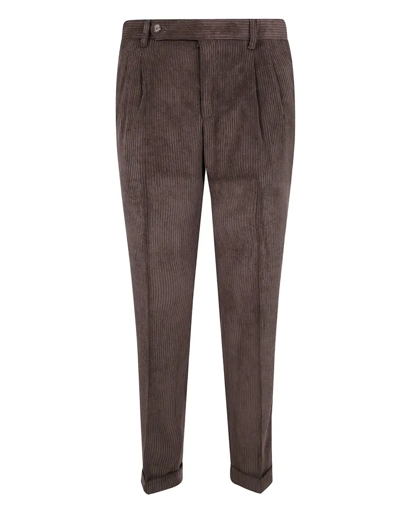 BARBA Cordhose mit Falten - Braun Braun