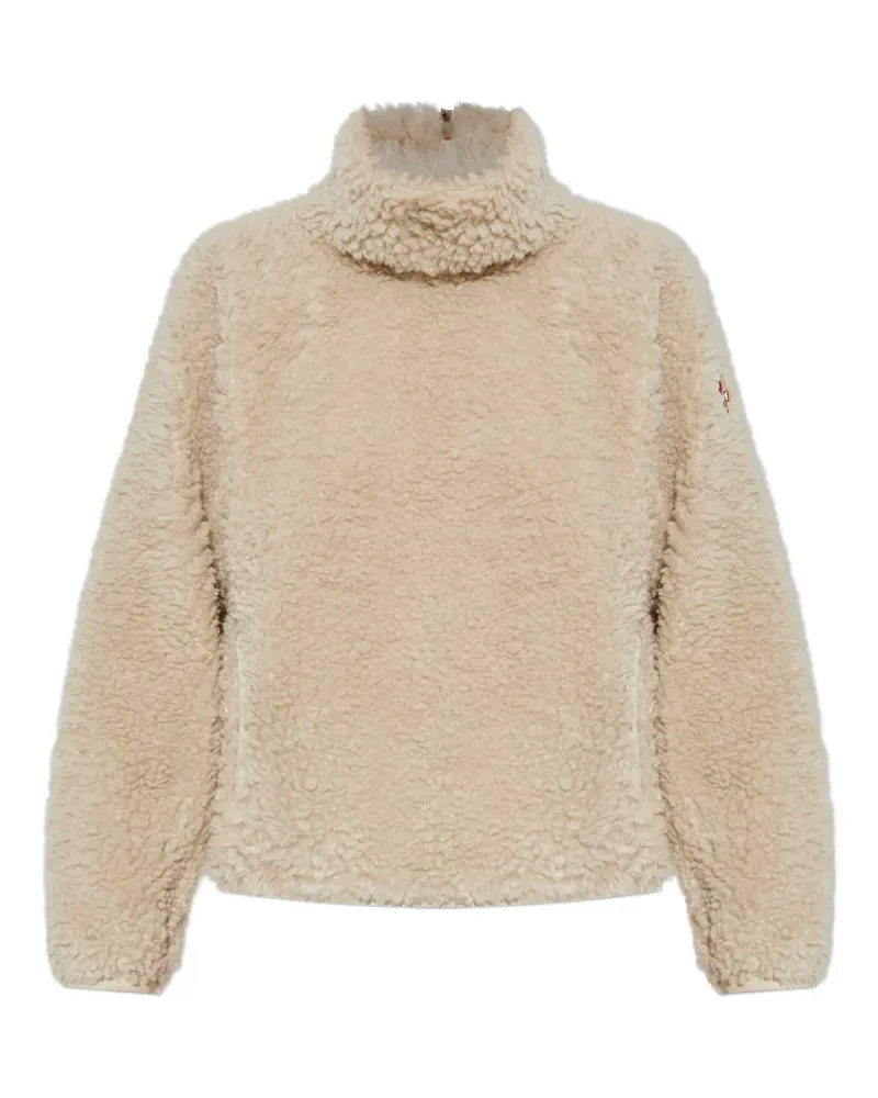 Moncler Teddy-Sweatshirt mit Logo-Patch - Nude Nude