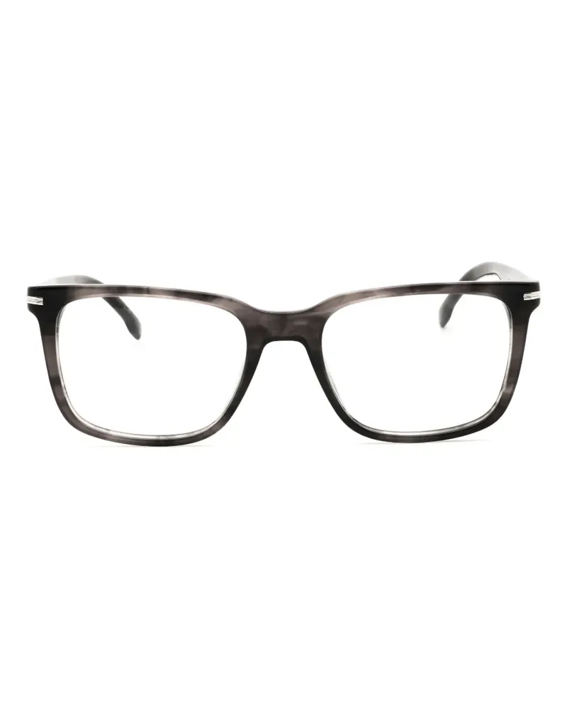 HUGO BOSS Brille mit eckigem Gestell - Grau Grau