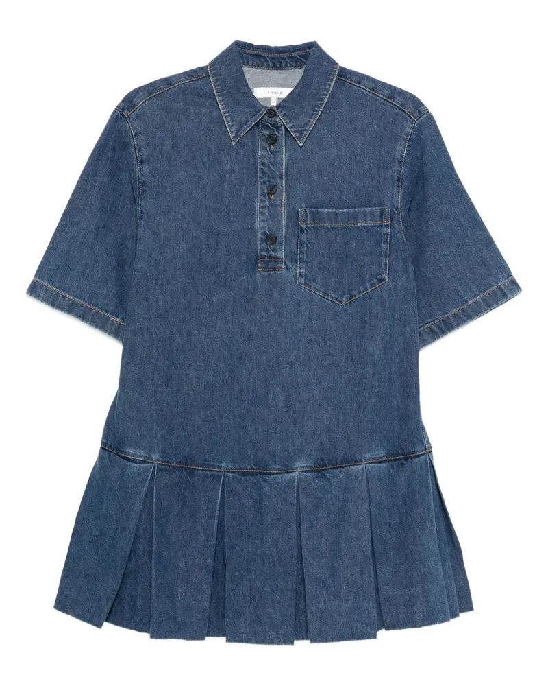 Frame Denim pleated denim shirtdress - Blau Blau