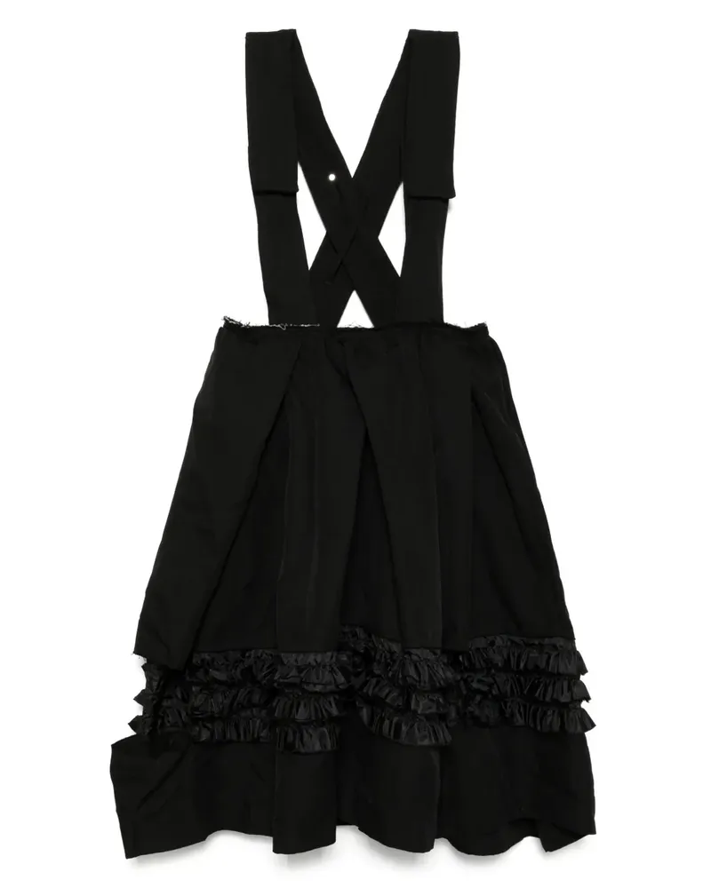 Comme des Garçons Latzkleid mit Rüschen - Schwarz Schwarz