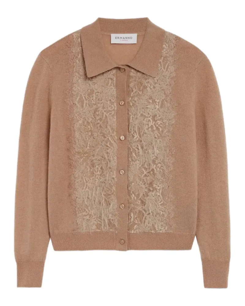 Ermanno Scervino Cardigan mit Spitzeneinsätzen - Braun Braun