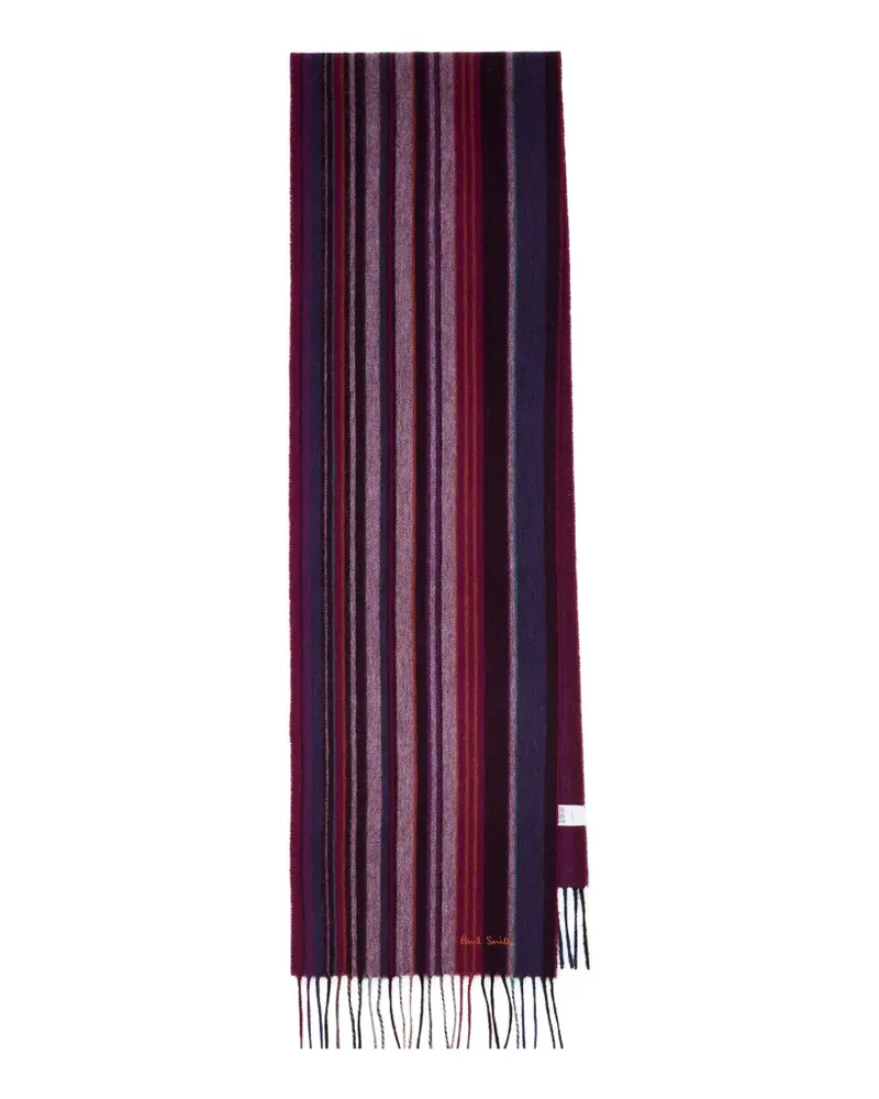 Paul Smith striped fringed wool scarf - Violett Violett