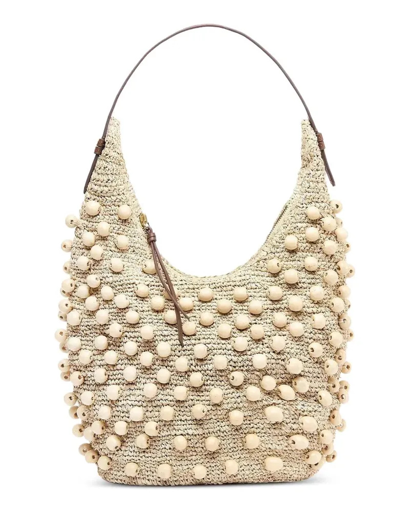 Poolside The Brighton beaded tote bag - Nude Nude