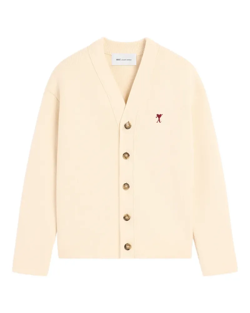 AMI Paris Arrow Strickjacke aus Baumwolle und Wolle - Nude Nude