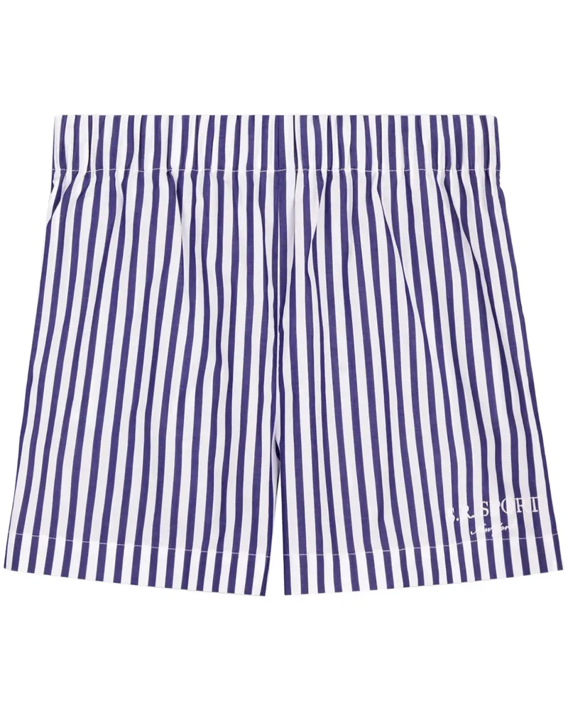 SPORTY & RICH Gestreifte Sportshorts - Blau Blau