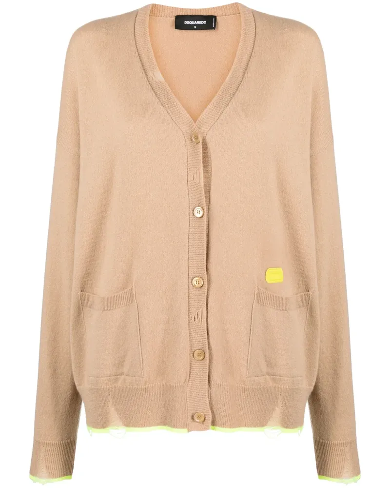 Dsquared2 Cardigan mit Kontrastborten - Braun Braun