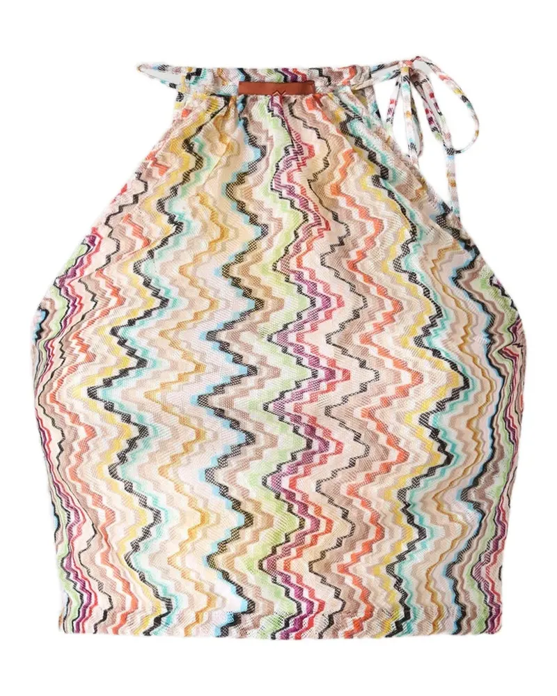 Missoni Neckholder-Top mit Zickzackmuster - Nude Nude