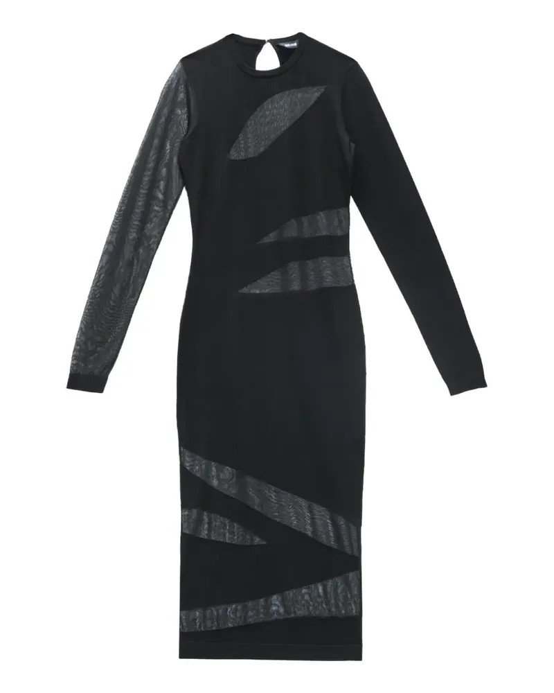 Just Cavalli Midikleid mit Mesh-Einsatz - Schwarz Schwarz
