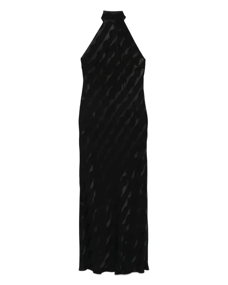 RIXO Maura Neckholder-Kleid aus Jacquard - Schwarz Schwarz