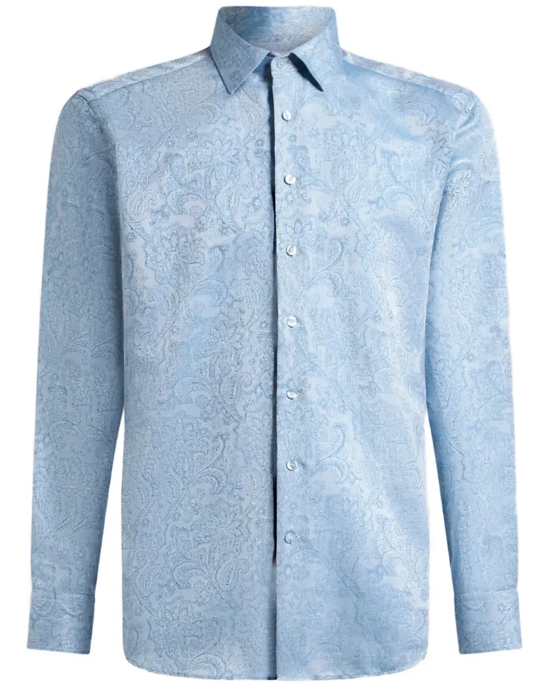 Etro Hemd mit Jacquard-Blumenmuster - Blau Blau