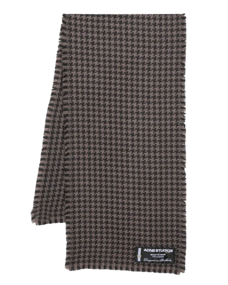 Acne Studios Schal mit Hahnentrittmuster - Grau Grau