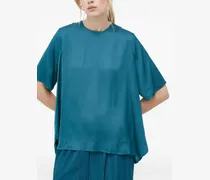 Bluse mit Falten - Blau