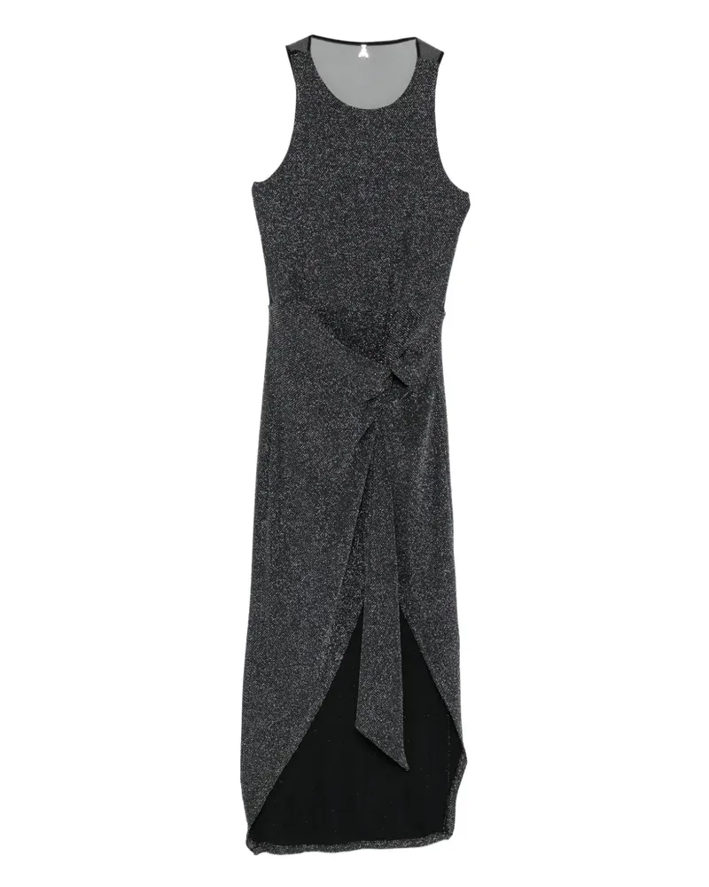 Patrizia Pepe Drapiertes Midikleid - Schwarz Schwarz
