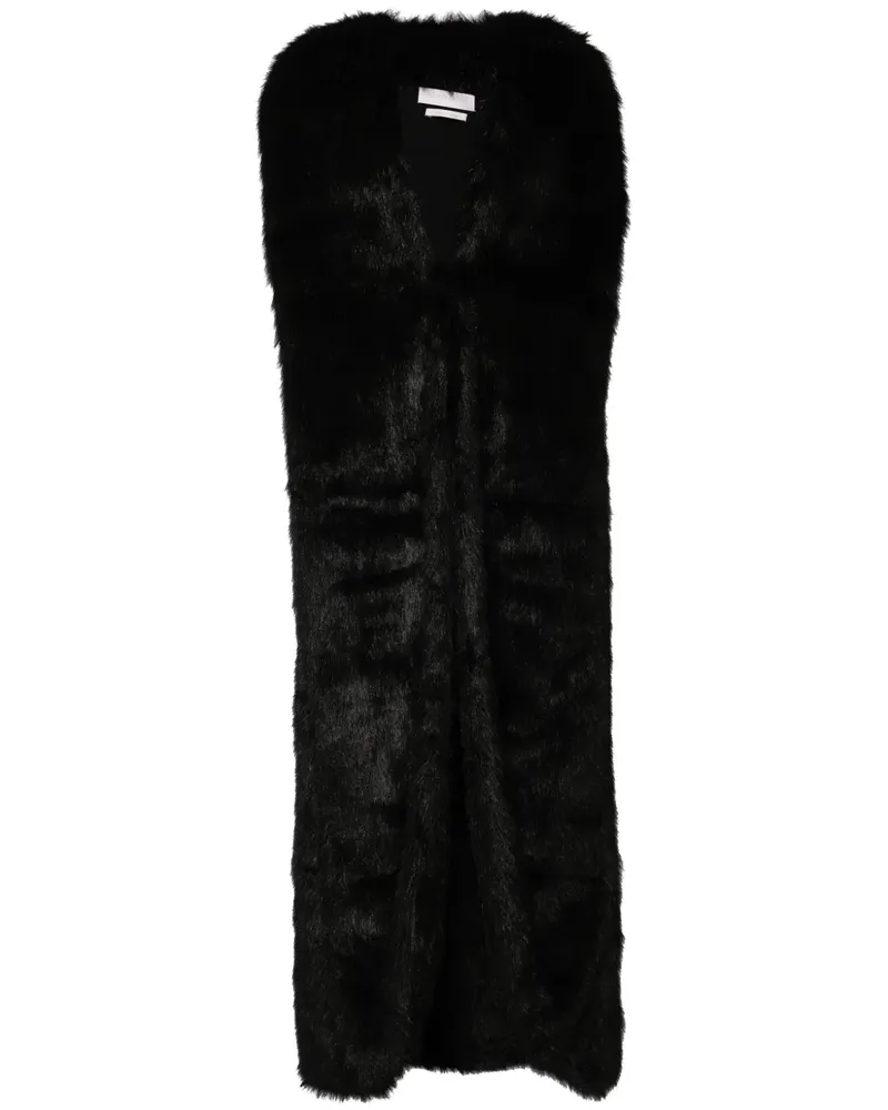 Saiid Kobeisy Mantel aus Faux Fur - Schwarz Schwarz