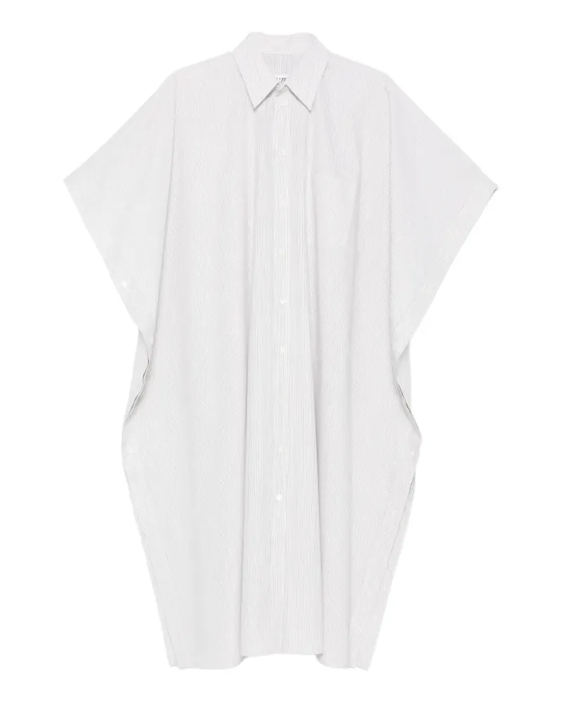 Maison Margiela Gestreiftes Midi-Hemdkleid - Weiß Weiß