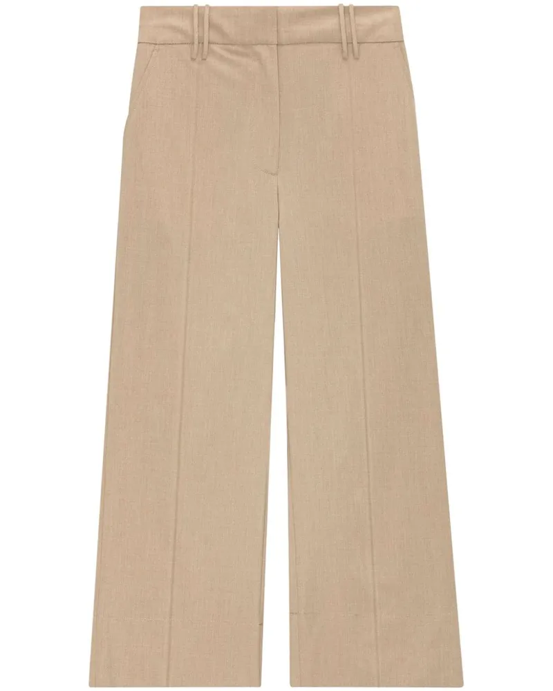 Ganni Cropped-Hose mit weitem Bein - Nude Nude