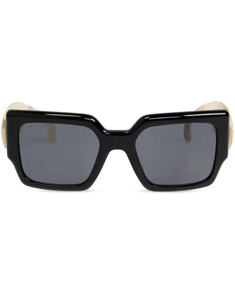 Etro Sonnenbrille mit eckigem Gestell - Schwarz Schwarz