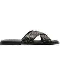 Versace Sandalen mit Greca-Prägung Schwarz