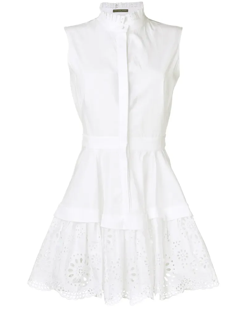 Alexander McQueen Kleid mit Blumenstickerei - Weiß Weiß