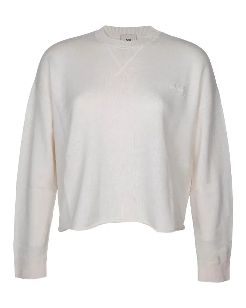 AUTRY logo-embroidered cropped sweater - Nude Nude