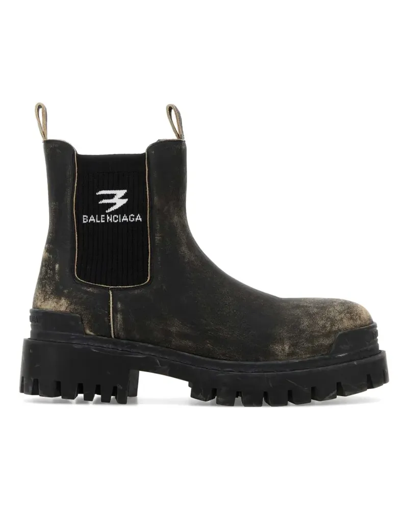 Balenciaga slate leather chelsea ankle boots - Schwarz Schwarz