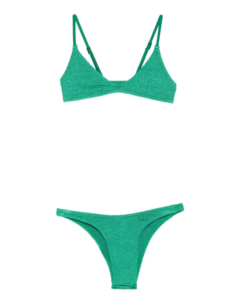 bond-eye crinkle-texture bikini - Grün Grün