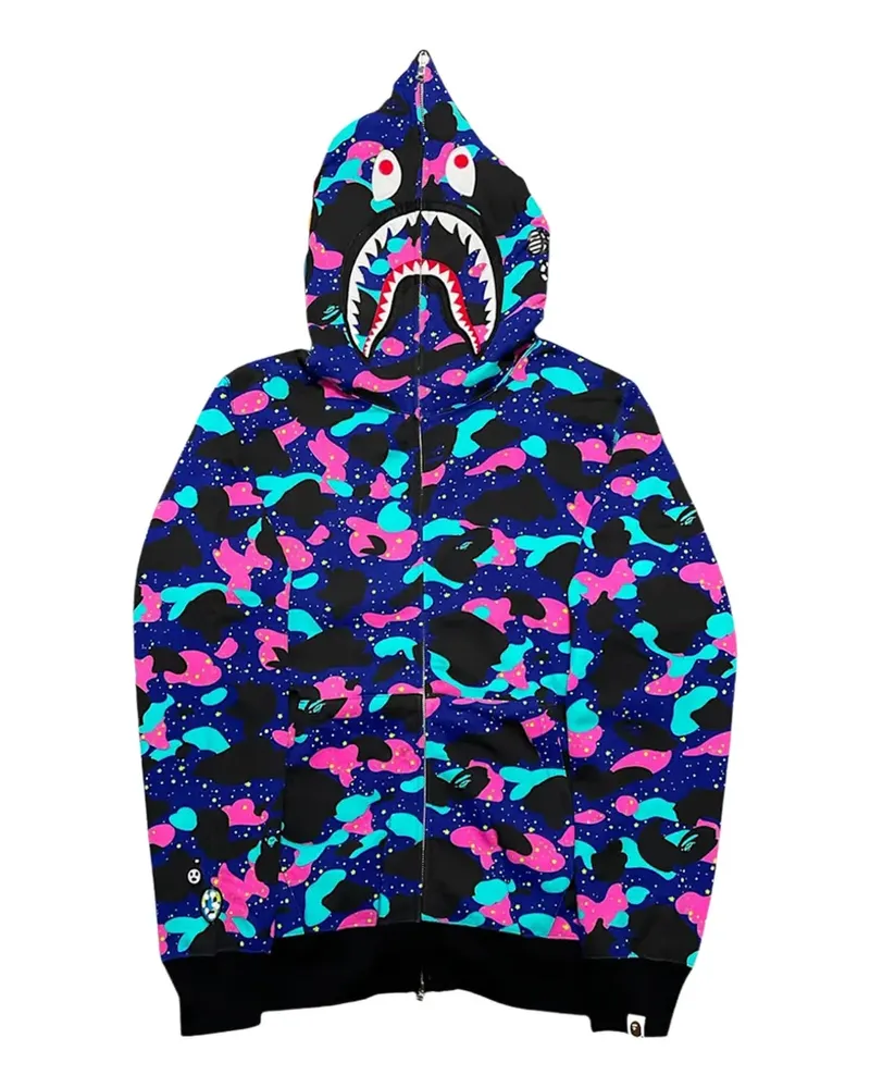 BAPE x Kid Cudi Shark camouflage-print hoodie - Blau Blau
