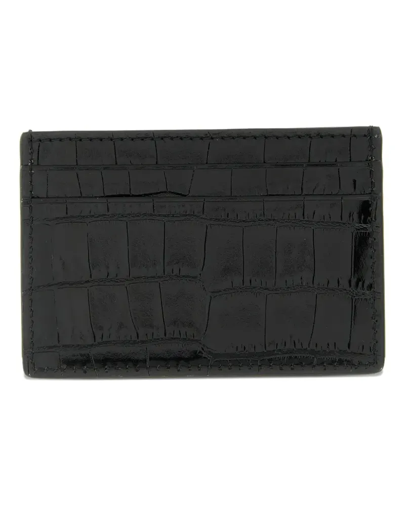 Tom Ford crocodile shiny leather card holder - Schwarz Schwarz