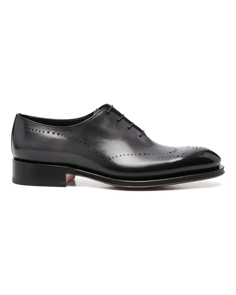 Santoni Oxford-Schuhe mit Budapestermuster - Blau Blau