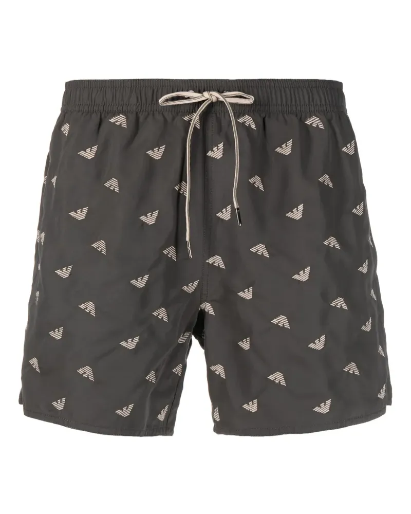 Emporio Armani Badeshorts mit Logo-Print - Grau Grau