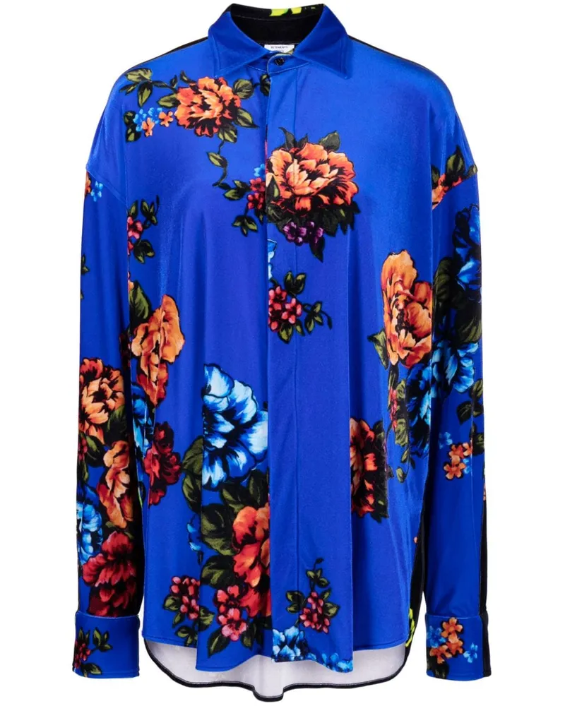 VETEMENTS Hemd mit spitzem Kragen - Blau Blau