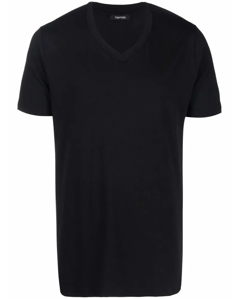 Tom Ford Schmales T-Shirt mit Rundhalsausschnitt - Schwarz Schwarz