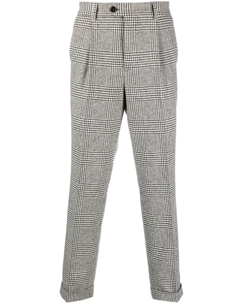 Brunello Cucinelli Karierte Bundfaltenhose - Weiß Weiß